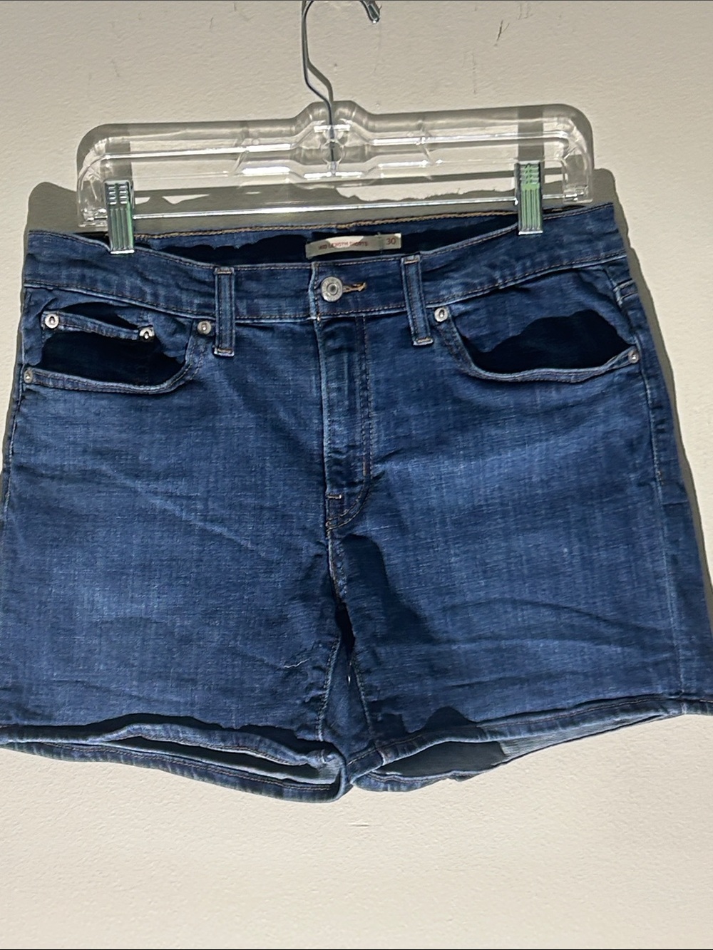 Levi’s Dark Wash Denim mid length Shorts